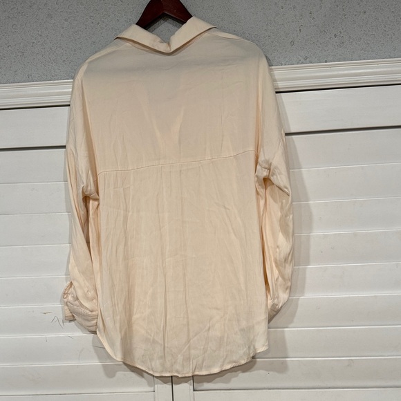 Free People Cream Blouse with V-Neck - Picture 6 of 6